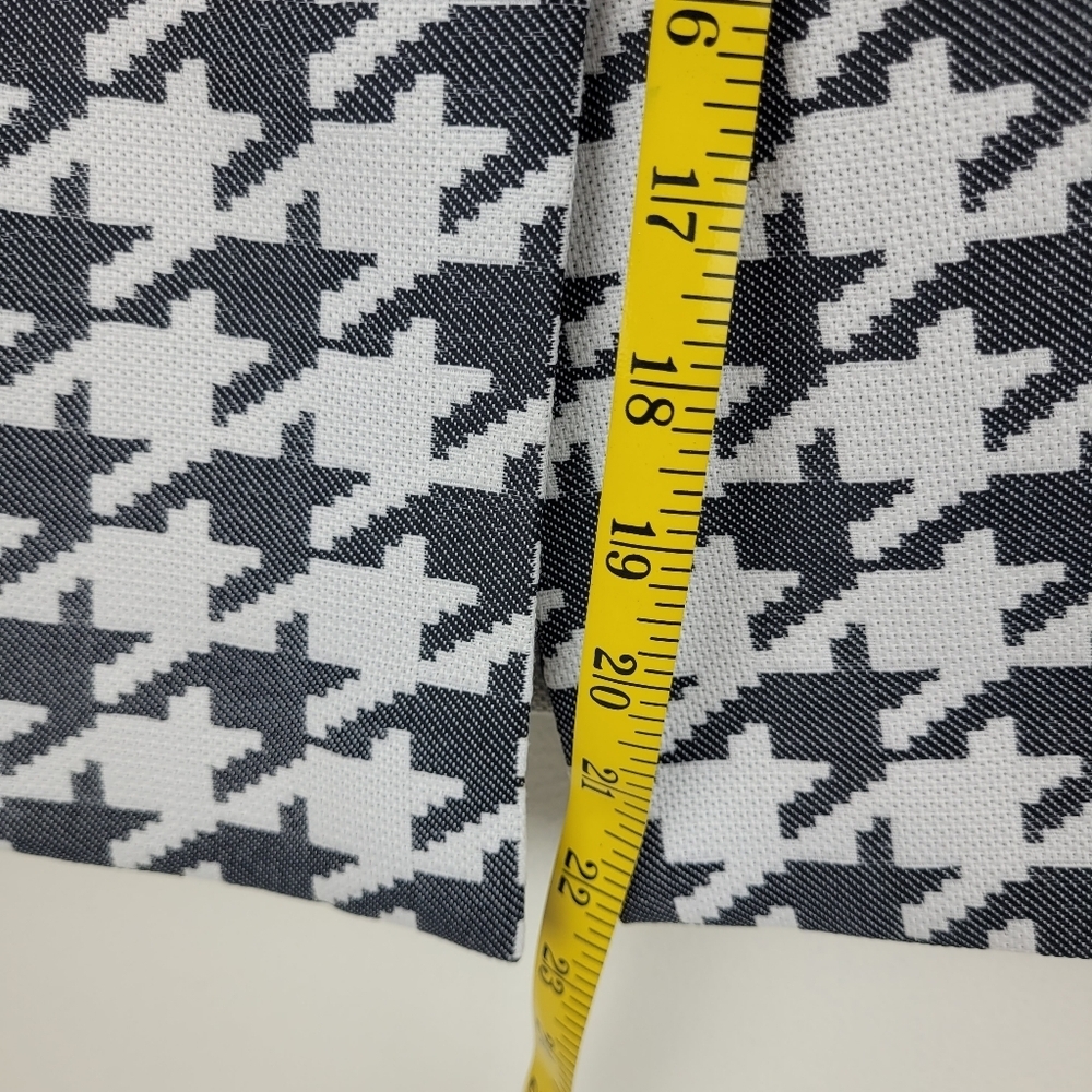 Banana Republic black white houndstooth lined back zip slit pencil lady skirt 8 - Picture 8 of 9